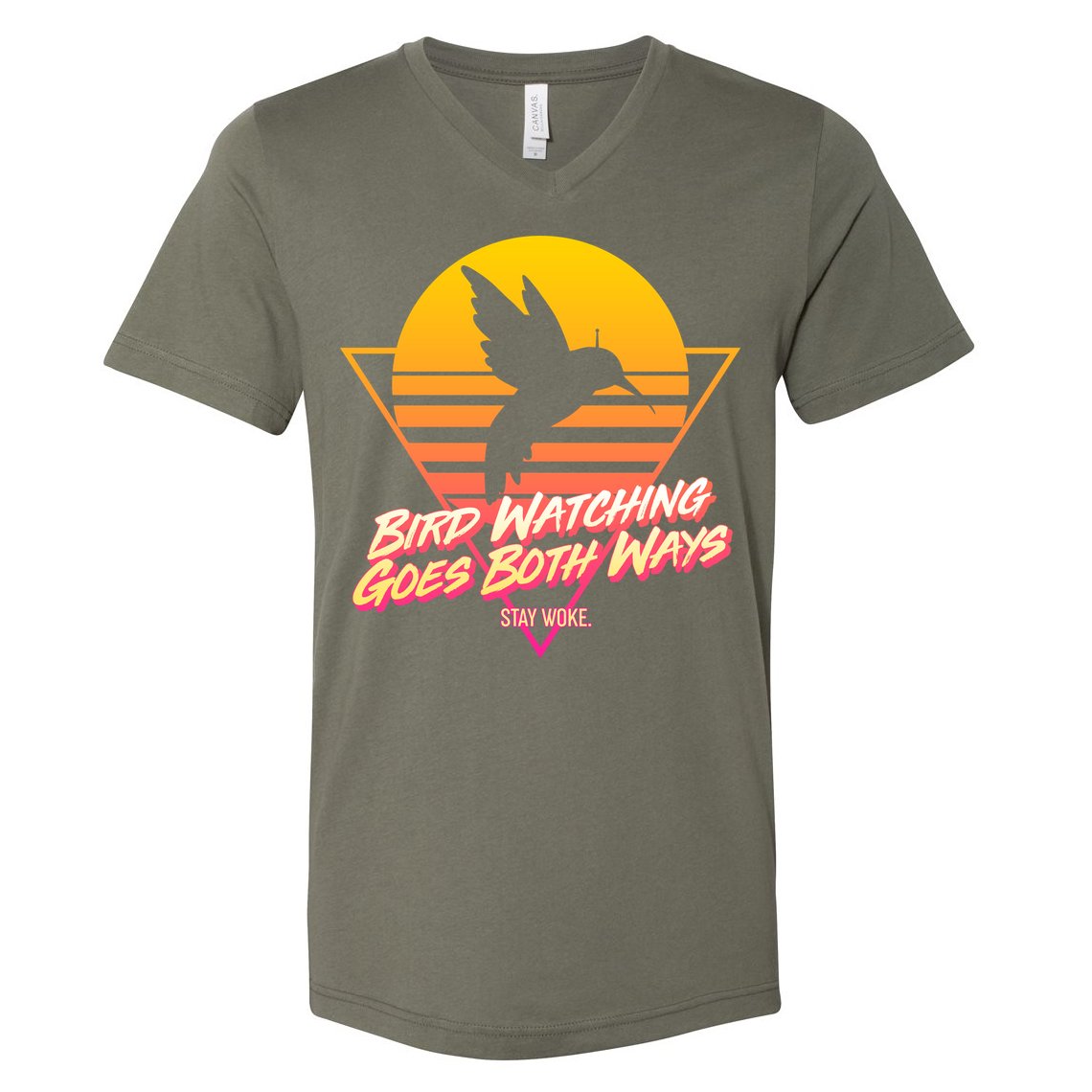 Retro Bird Watching Goes Both Ways V-Neck T-Shirt