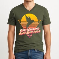 Retro Bird Watching Goes Both Ways V-Neck T-Shirt