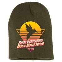Retro Bird Watching Goes Both Ways Short Acrylic Beanie