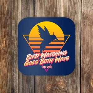 Retro Bird Watching Goes Both Ways Coaster