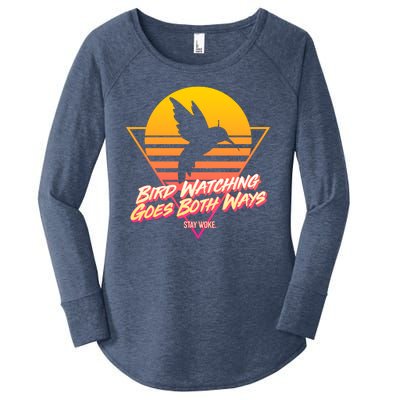 Retro Bird Watching Goes Both Ways Women's Perfect Tri Tunic Long Sleeve Shirt