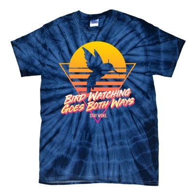 Retro Bird Watching Goes Both Ways Tie-Dye T-Shirt