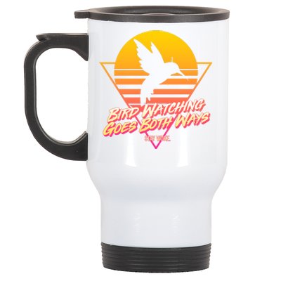 Retro Bird Watching Goes Both Ways Stainless Steel Travel Mug