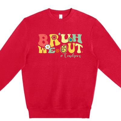 Retro Bruh We Out Teachers Students Summer Break Premium Crewneck Sweatshirt