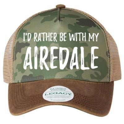 Rather Be With My Airedale Funny Dog Mom Gift Idea Gift Legacy Tie Dye Trucker Hat