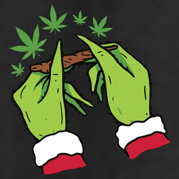 Rolling Blunt Weed Funny Christmas Xmas Holiday Trending 7 Panel Mesh Trucker Snapback Hat