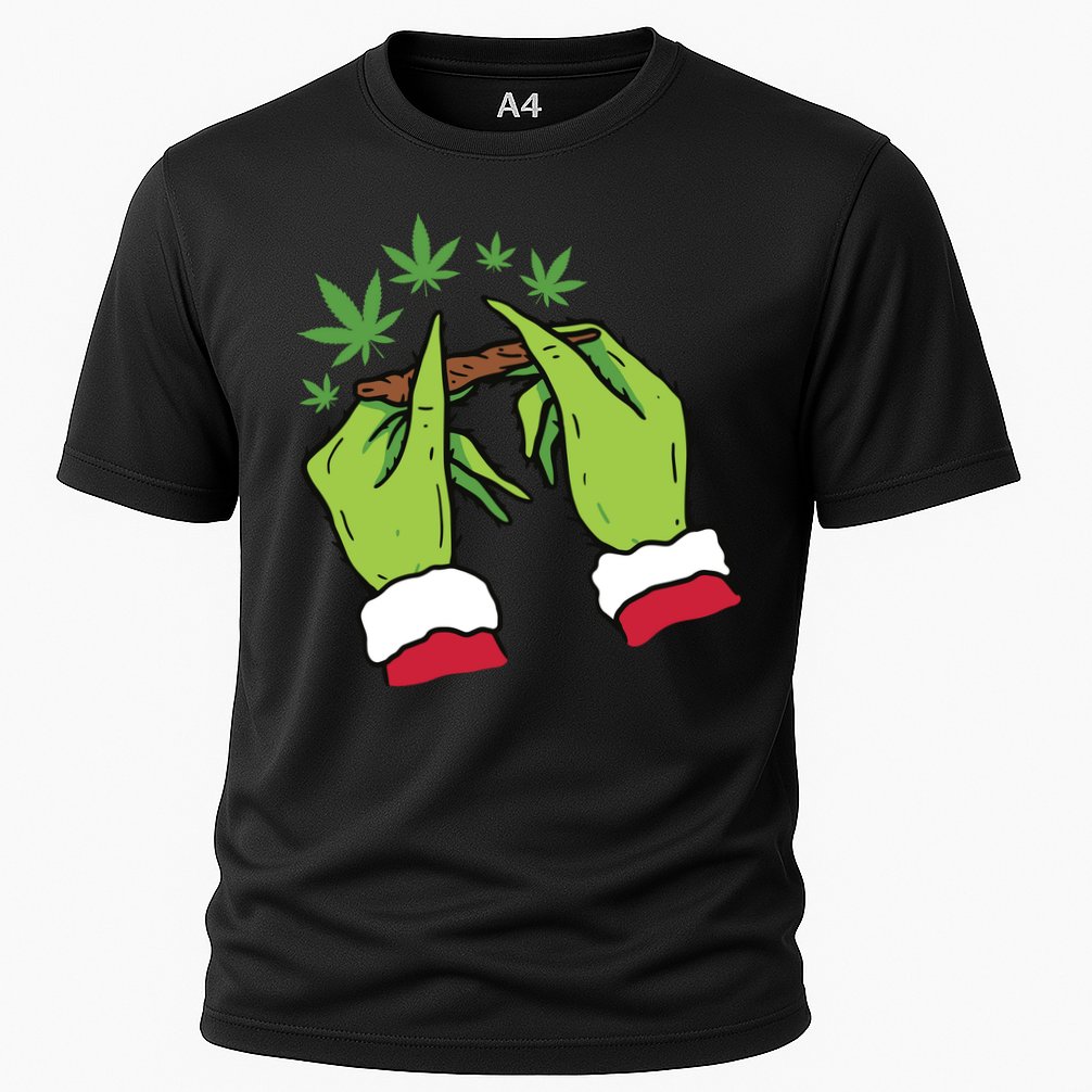 Rolling Blunt Weed Funny Christmas Xmas Holiday Trending Cooling Performance Crew T-Shirt