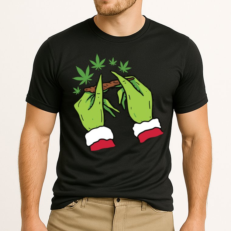 Rolling Blunt Weed Funny Christmas Xmas Holiday Trending Cooling Performance Crew T-Shirt