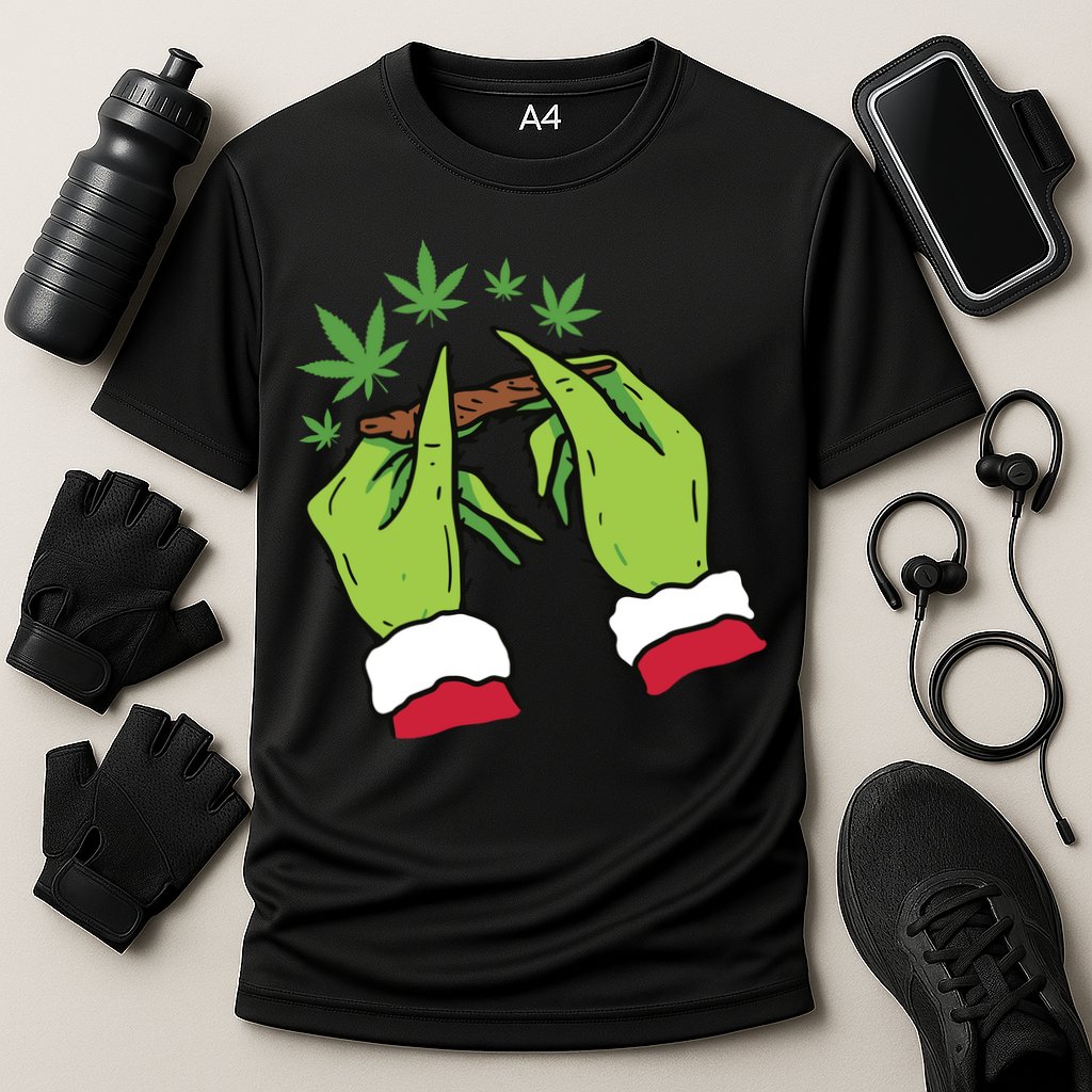 Rolling Blunt Weed Funny Christmas Xmas Holiday Trending Cooling Performance Crew T-Shirt