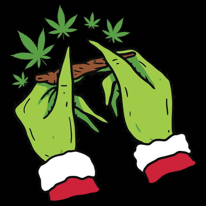 Rolling Blunt Weed Funny Christmas Xmas Holiday Trending Cooling Performance Crew T-Shirt