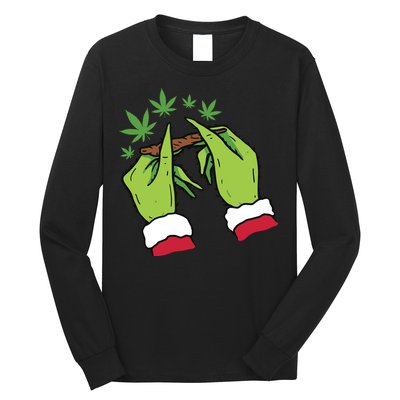 Rolling Blunt Weed Funny Christmas Xmas Holiday Trending Long Sleeve Shirt