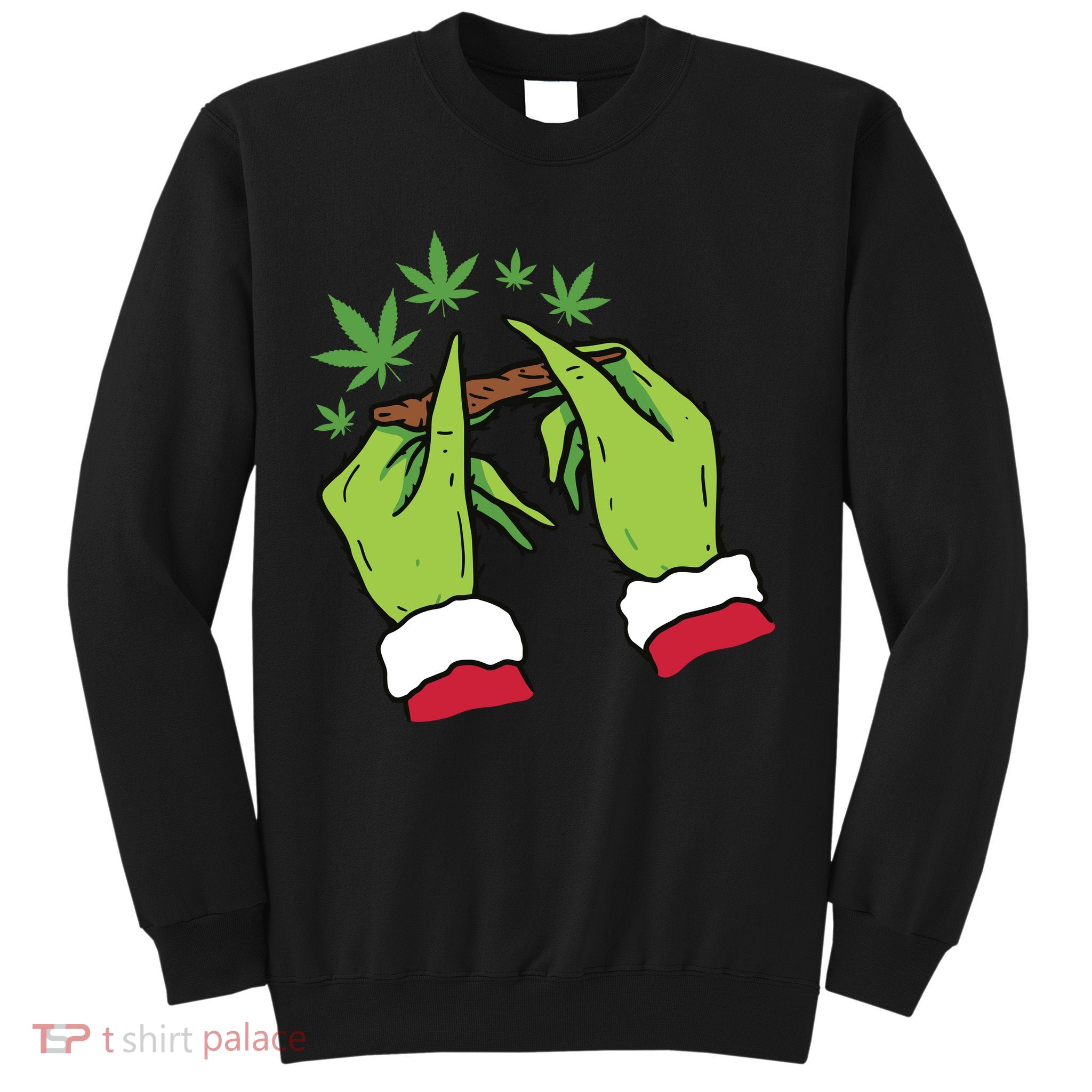 Rolling Blunt Weed Funny Christmas Xmas Holiday Trending Sweatshirt