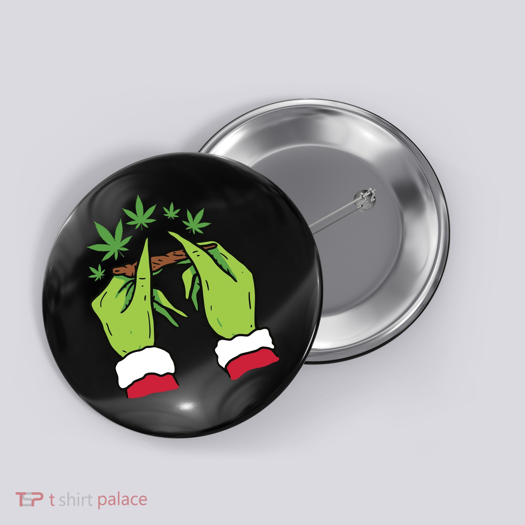 Rolling Blunt Weed Funny Christmas Xmas Holiday Trending Button