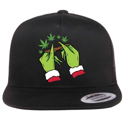 Rolling Blunt Weed Funny Christmas Xmas Holiday Trending Flatbill Hat