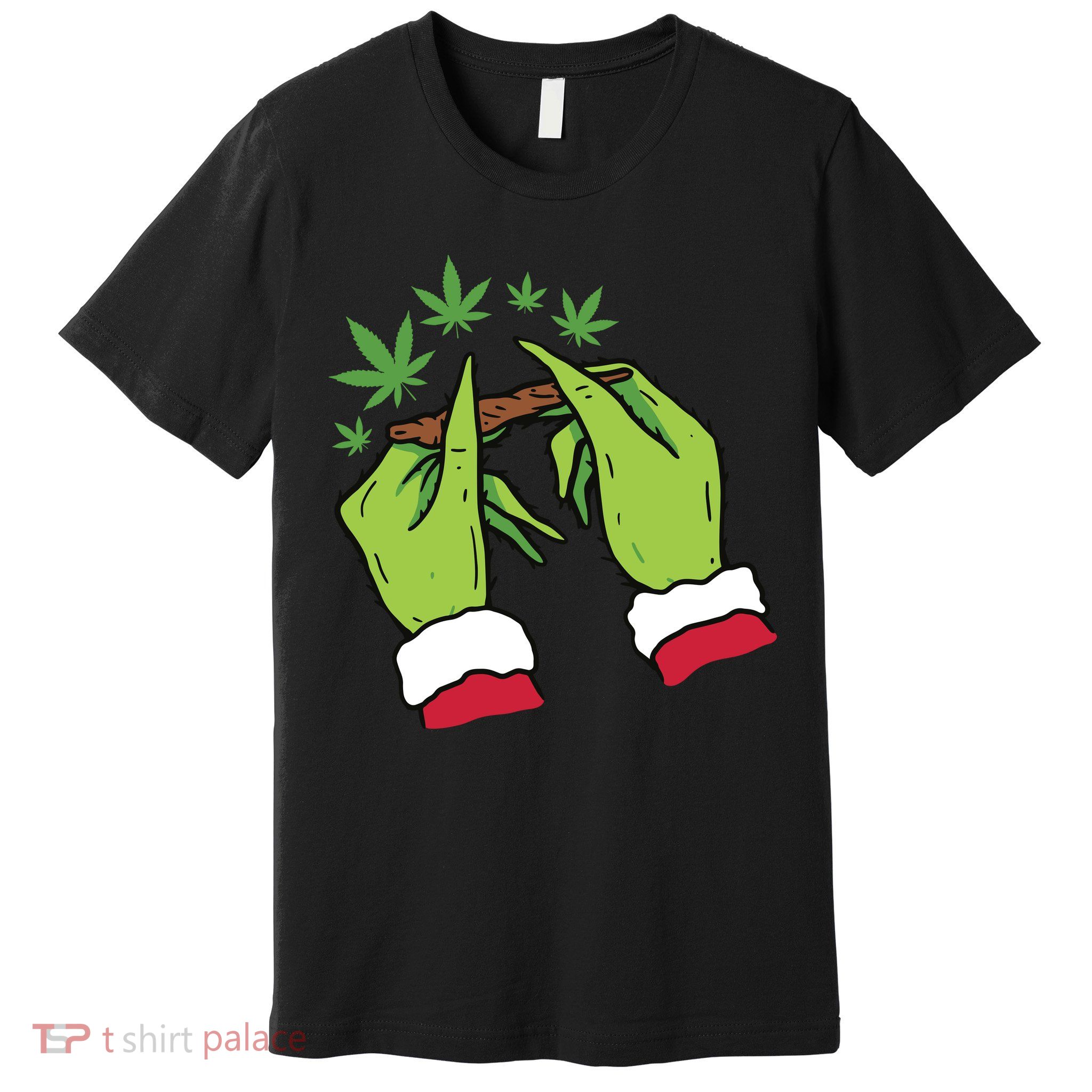 Rolling Blunt Weed Funny Christmas Xmas Holiday Trending Premium T-Shirt