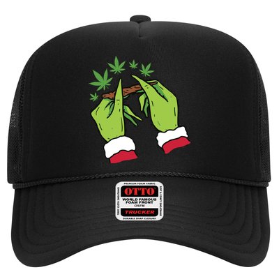 Rolling Blunt Weed Funny Christmas Xmas Holiday Trending Trucker Hat