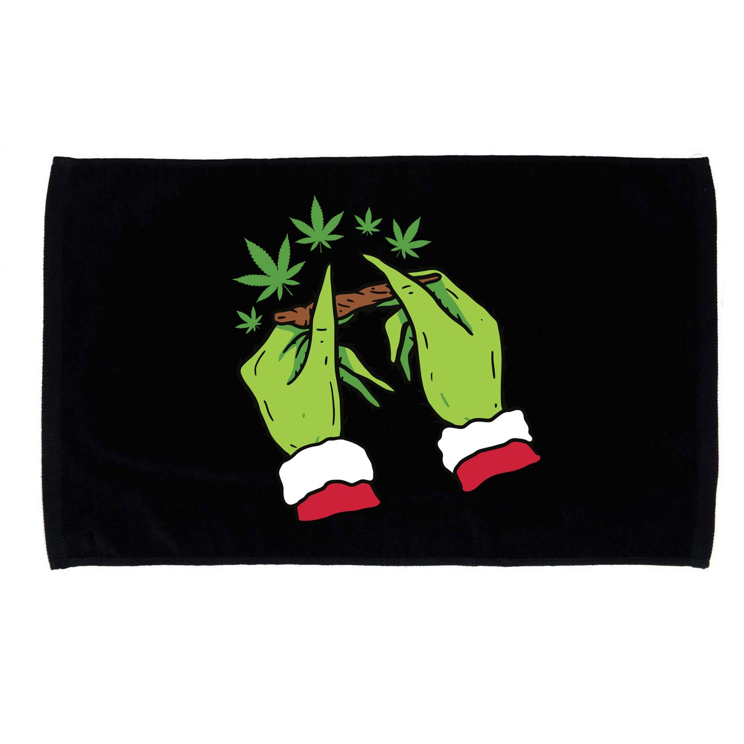 Rolling Blunt Weed Funny Christmas Xmas Holiday Trending Microfiber Hand Towel