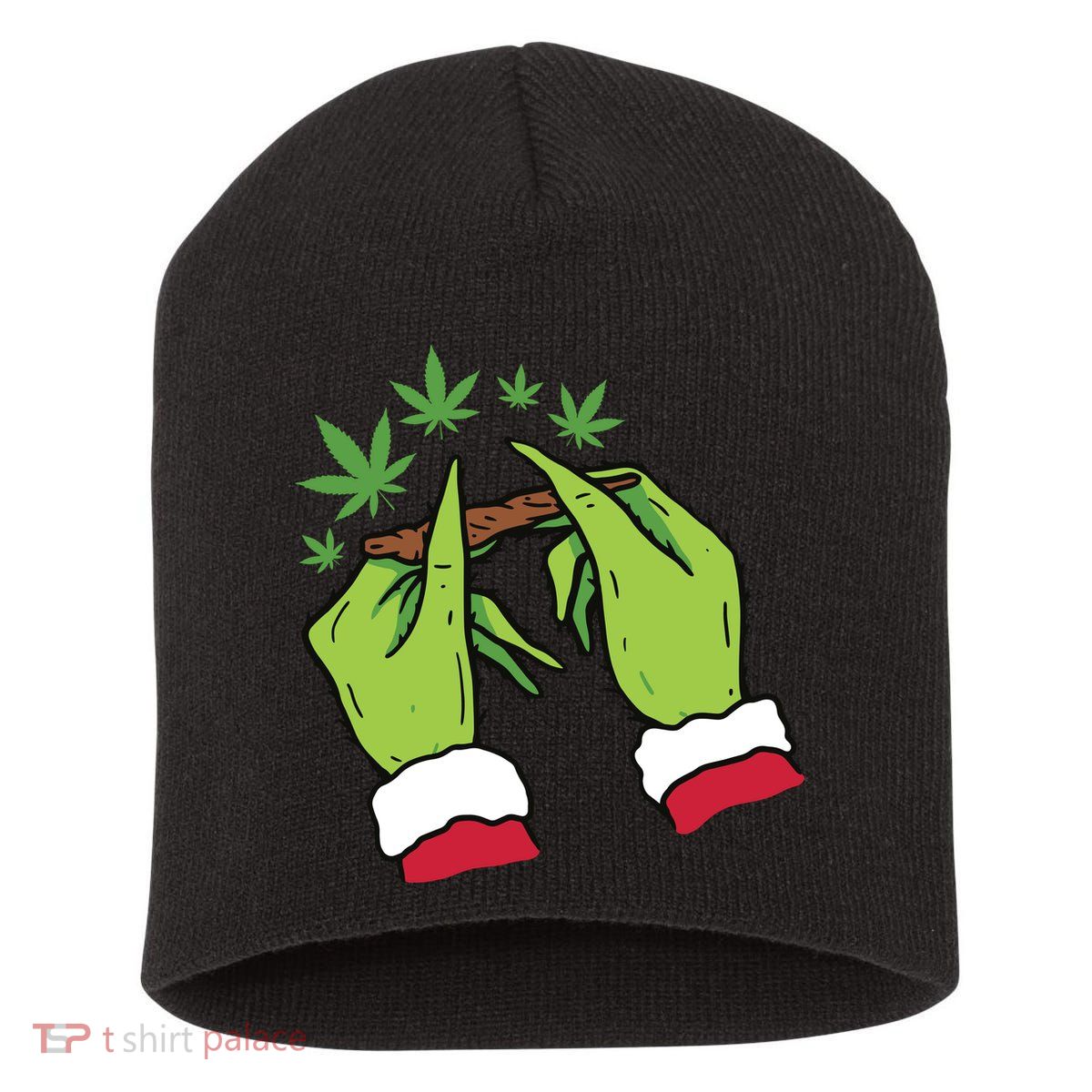 Rolling Blunt Weed Funny Christmas Xmas Holiday Trending Short Acrylic Beanie