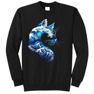 Retro Blue Wave Of Cat Ladies Blue Cats Wave For Kamala Sweatshirt