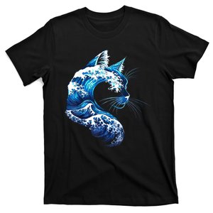 Retro Blue Wave Of Cat Ladies Blue Cats Wave For Kamala T-Shirt