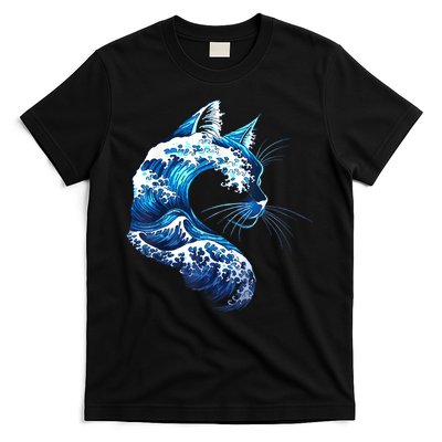 Retro Blue Wave Of Cat Ladies Blue Cats Wave For Kamala T-Shirt