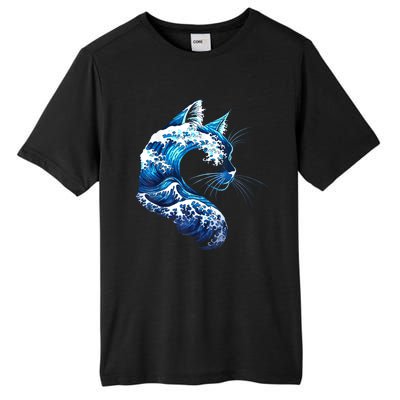 Retro Blue Wave Of Cat Ladies Blue Cats Wave For Kamala Tall Fusion ChromaSoft Performance T-Shirt