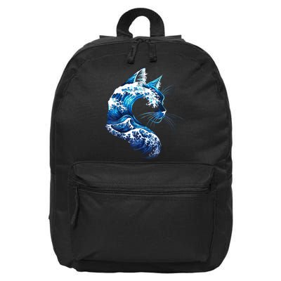 Retro Blue Wave Of Cat Ladies Blue Cats Wave For Kamala 16 in Basic Backpack