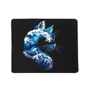 Retro Blue Wave Of Cat Ladies Blue Cats Wave For Kamala Mousepad