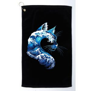 Retro Blue Wave Of Cat Ladies Blue Cats Wave For Kamala Platinum Collection Golf Towel