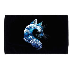 Retro Blue Wave Of Cat Ladies Blue Cats Wave For Kamala Microfiber Hand Towel