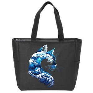 Retro Blue Wave Of Cat Ladies Blue Cats Wave For Kamala Zip Tote Bag