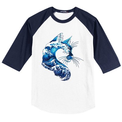 Retro Blue Wave Of Cat Ladies Blue Cats Wave For Kamala Baseball Sleeve Shirt