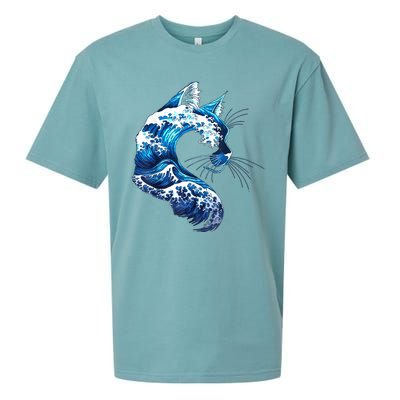 Retro Blue Wave Of Cat Ladies Blue Cats Wave For Kamala Sueded Cloud Jersey T-Shirt