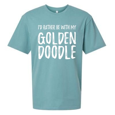 Rather Be With My Goldendoodle Funny Dog Mom Gift Sueded Cloud Jersey T-Shirt