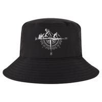 Retro Bicycle With Compass And Mountains Cycling Gift Cool Comfort Performance Bucket Hat