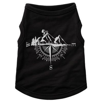 Retro Bicycle With Compass And Mountains Cycling Gift Doggie Tank