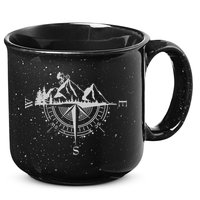 Retro Bicycle With Compass And Mountains Cycling Gift 15oz Campfire Ceramic Mug