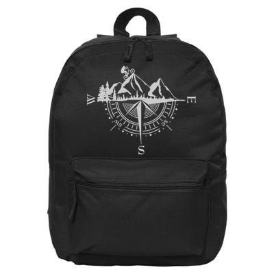 Retro Bicycle With Compass And Mountains Cycling Gift 16 in Basic Backpack
