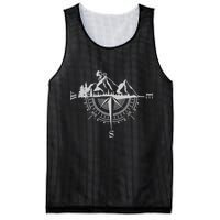 Retro Bicycle With Compass And Mountains Cycling Gift Mesh Reversible Basketball Jersey Tank