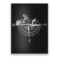 Retro Bicycle With Compass And Mountains Cycling Gift Poster