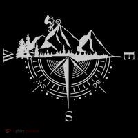 Retro Bicycle With Compass And Mountains Cycling Gift Baby Bodysuit