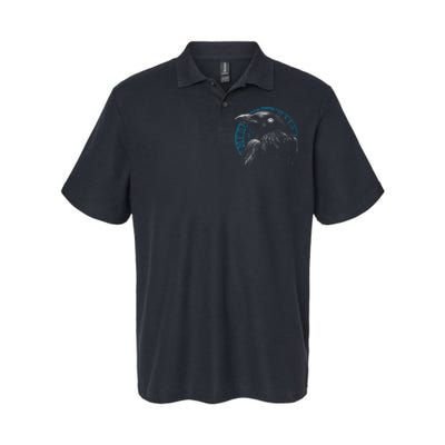 Raven Bird With Viking Rune Softstyle Adult Sport Polo