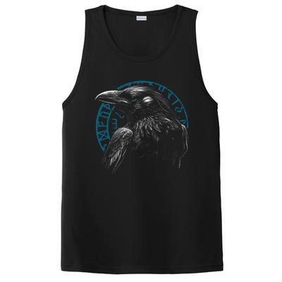 Raven Bird With Viking Rune PosiCharge Competitor Tank