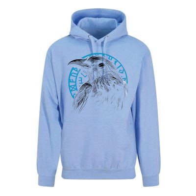 Raven Bird With Viking Rune Unisex Surf Hoodie