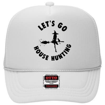 Realtor Beautiful Witch Halloween Lets Go House Hunting High Crown Mesh Back Trucker Hat