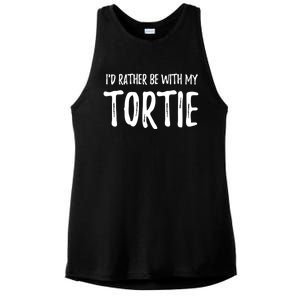 Rather Be With My Tortie Cat Funny Cat Mom Gift Idea Gift Ladies PosiCharge Tri-Blend Wicking Tank