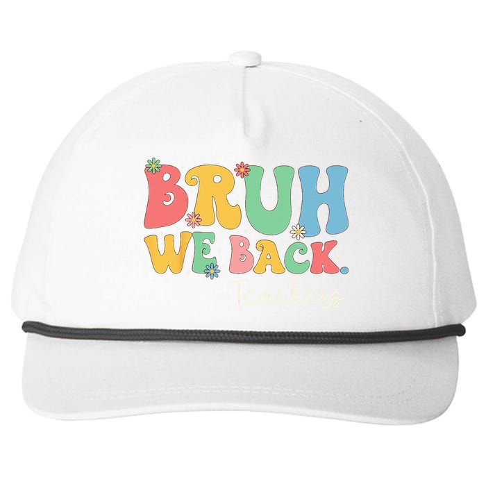 Retro Bruh We Back Teachers First Day Of School Gifts Women Snapback Five-Panel Rope Hat