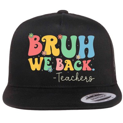 Retro Bruh We Back Teachers First Day Of School Gifts Women Flatbill Hat