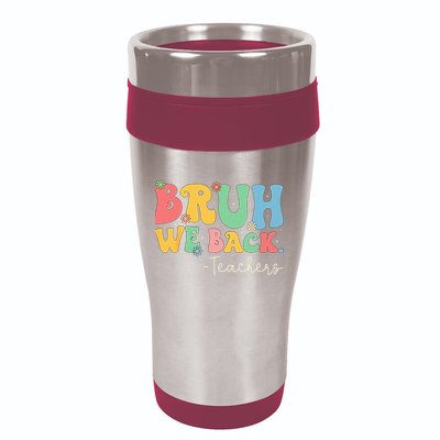 Retro Bruh We Back Teachers First Day Of School Gifts Women 16oz Travel Tumbler