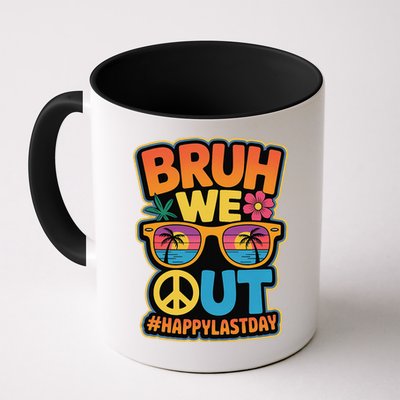 Retro Bruh We Out Last School Day Sunglasses Teacher Mug